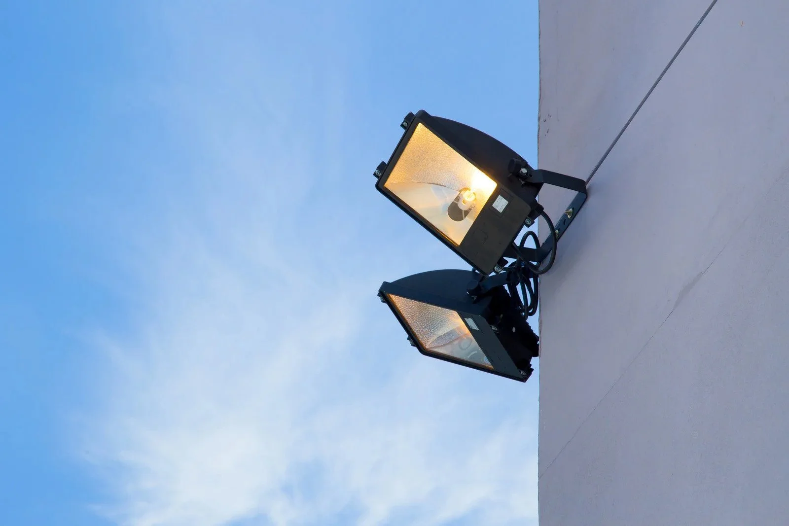 Security lighting installed outside a home for safety