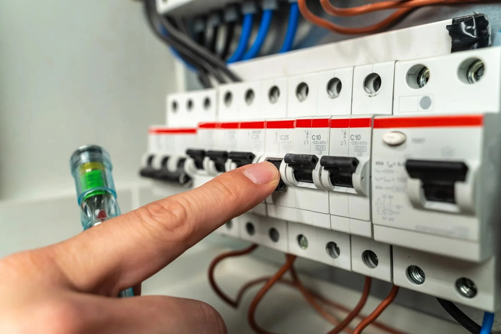 Electrical safety switch on a home switchboard