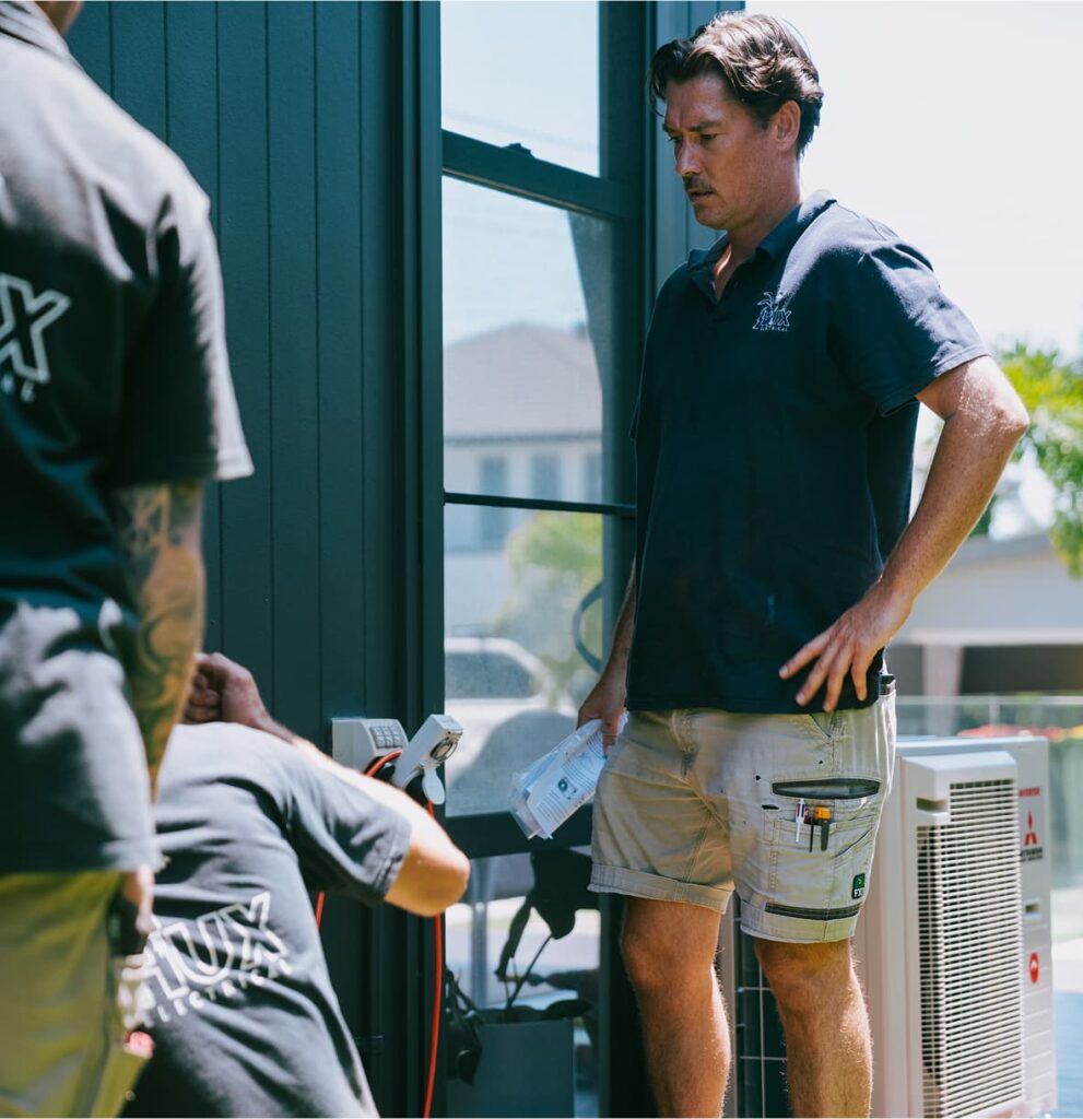 HUX Electrical team on site at a Southern Gold Coast home