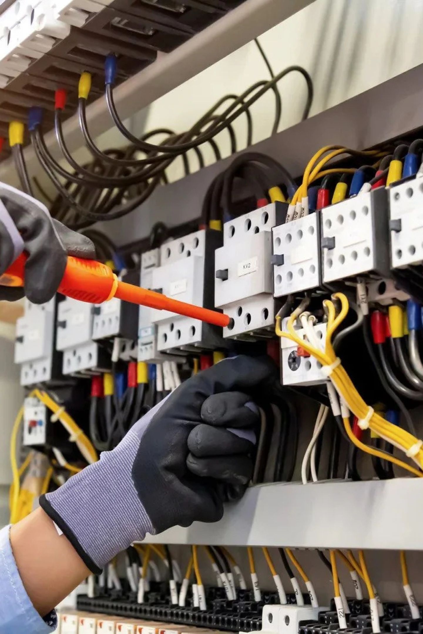 Switchboard repair with circuit breakers being tested, Gold Coast