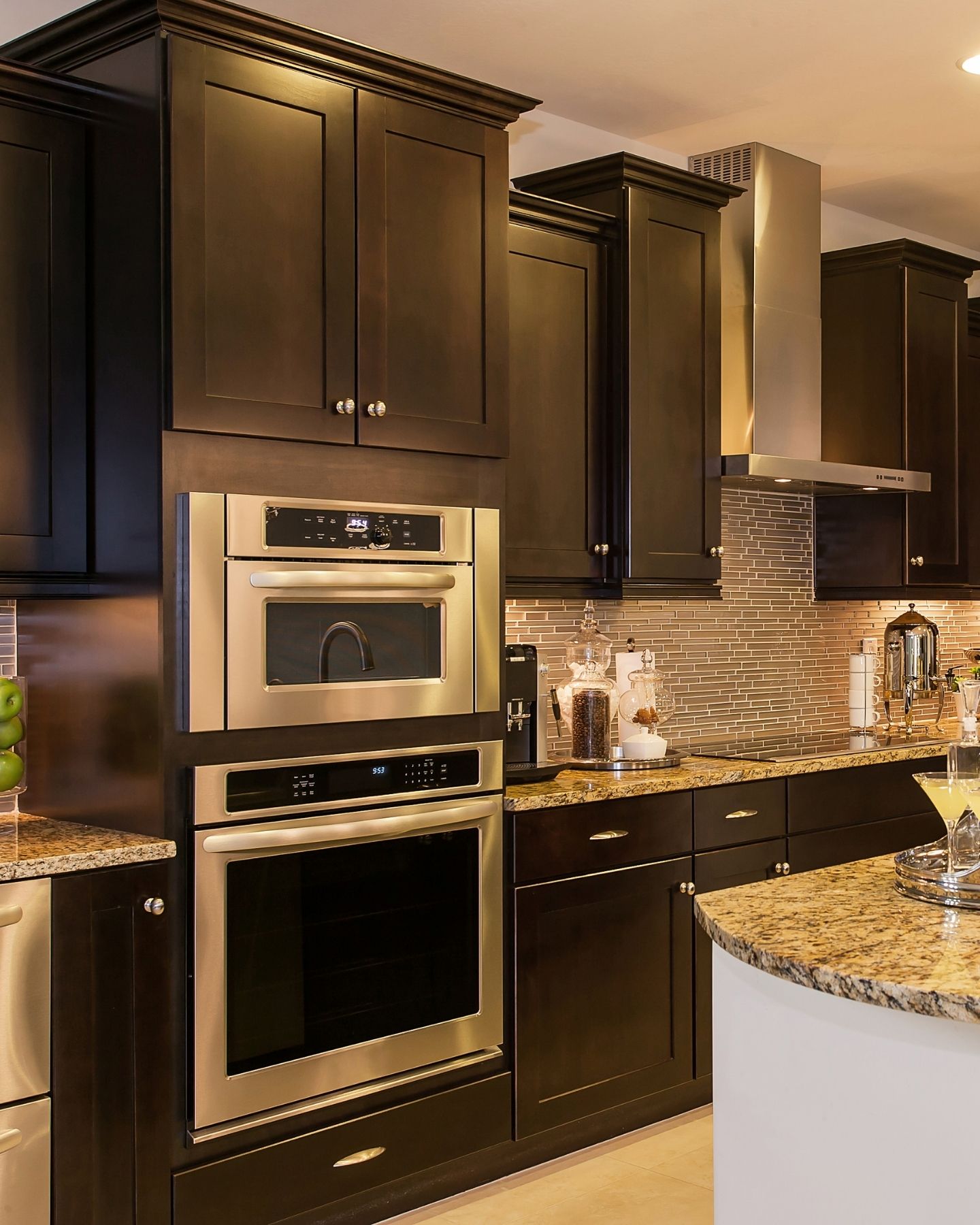Kitchen renovation electrical with built-in ovens and lighting